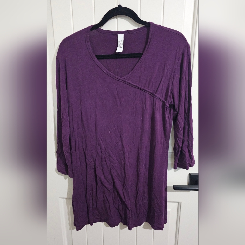 Yala Women's ¾ Sleeve Top Tunic- Deep Purple